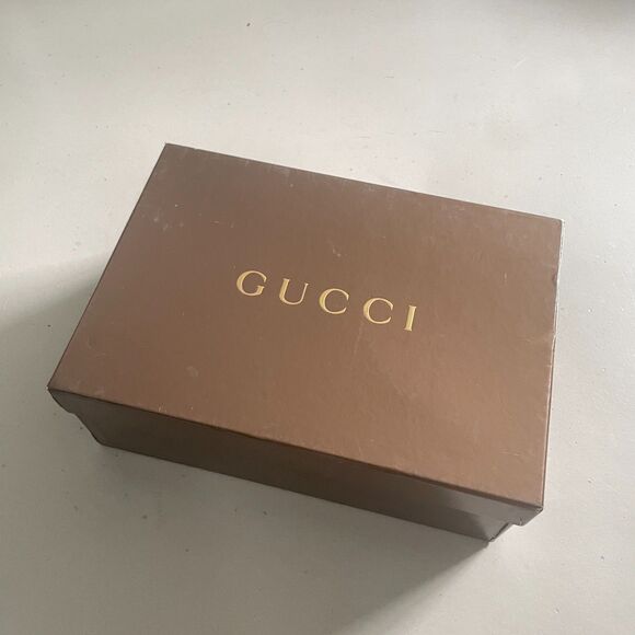 Authentic GUCCI Shoe Box Brown Gold - Picture 1 of 8